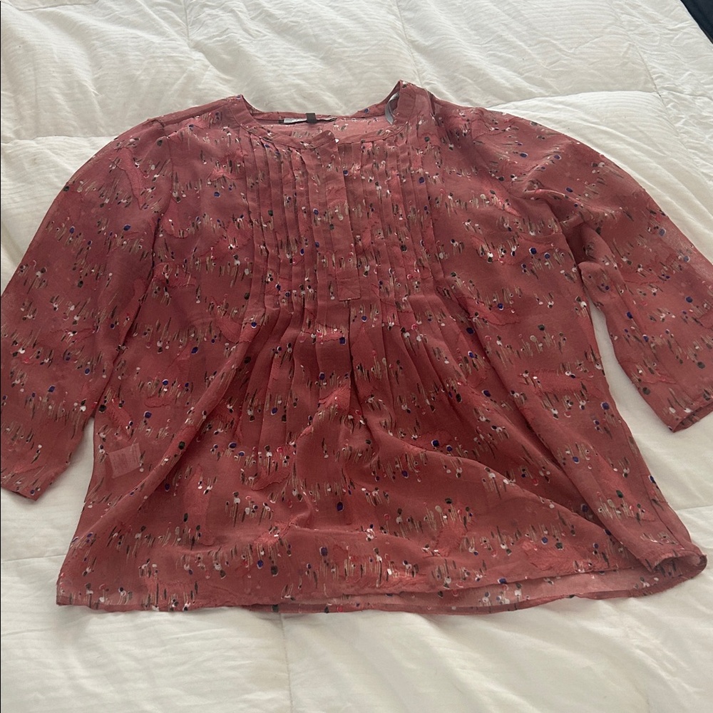 Daniel Rainn Rust Floral Blouse